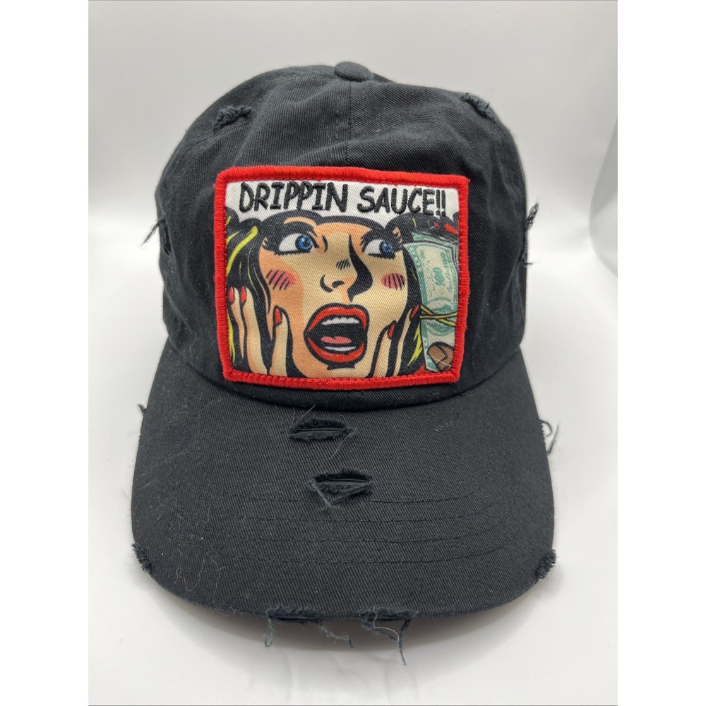 Supply Headwear Company Cap Adjustable‎ Black Drippin Sauce Hard Hat Distressed